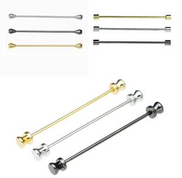 20pcs/lot Screw Cylinder/Ball End Angle Collar Pin Barbell Lapel Sticker Suit Tie Collar Bars Men's Jewelry Accessory Wholesale B1204
