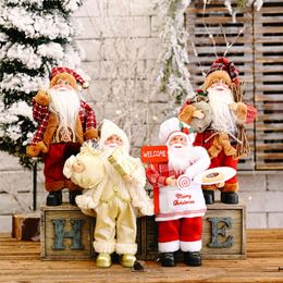 Рождественские украшения Санта-Клауса Куклы стоящие рождественские фигурка праздник украшения украшения орнамента оформления Окна 30 см 201203