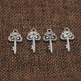 200Pcs alloy Owl Key Antique silver Charms Pendant For necklace Jewelry Making findings 10x20mm