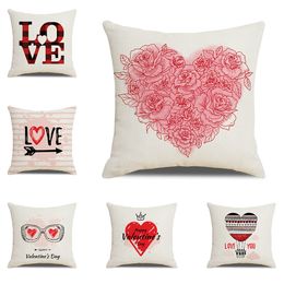 Household Decorative Throw Pillows Cases Love Letter Pillow Case Breathable Square Cushion Cover For Valentine Day 22 styles w-00541