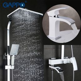 GAPPO Faucets Bathroom mixer Bathtub rainfall Basin Faucet set Shower system Y03 LJ201212