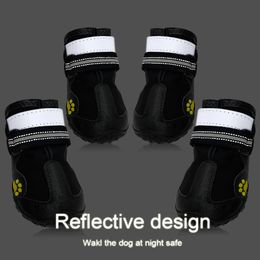 Reflective Dog Shoes Socks Winter Dog Boots Footwear Rain Wear Non-Slip Anti Skid Wear-resistant Pet Shoes for Medium Large Dogs 2280p