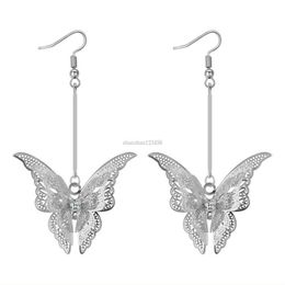 Butterfly earrings silver diamond earrings women long Dangle Chandelier ear cuff fashion Jewellery will and sandy gift