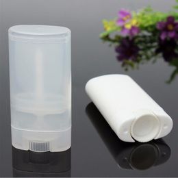 1Pcs/lot packing bottle NEW 15ml Plastic Empty DIY Oval Lip Balm Tubes Portable Deodorant Containers Clear White Lipstick Fashion Lip Tube
