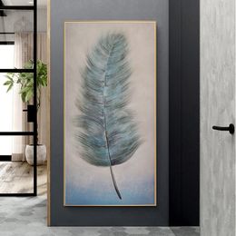 Abstract Feather Canvas Oil Painting Prints Modern Wall Art Posters and Prints Wall Pictures for Gallery Living Room Home Decor