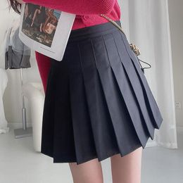 Fashion-Skirts 5XL Women Pleated Skirt Solid Colour Drape Suit Material Femme 2022 Spring Streetwear High Waist Tennis Skorts Faldas