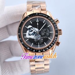 44mm Space Moon 310.20.42.50.01.001 VK Quartz Chronograph Mens Watch Black Dial Stopwatch Rose Gold Steel Bracelet Watches Timezonewatch E436C (5)