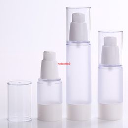 New 15ml 30ml 50ml Frosted Airless Pump Vacuum Bottle Toiletries Travel Cosmetic Container Refillable Plastic Dispenser Bottlespls order