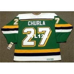 740 #27 SHANE CHURLA Minnesota North Stars 1989 CCM Vintage Hockey Jersey or custom any name or number retro Jersey
