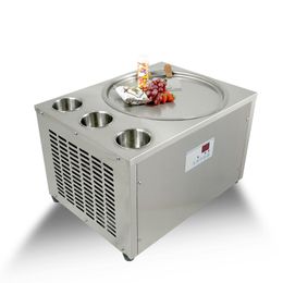 Frete grátis para a porta Kolice Alimentos Equipamento de processamento de alimentos Tabela de 45cm 3 tanques Roll Ice Cream Machine De descongelamento automático PCB de samrt ai temp.controller