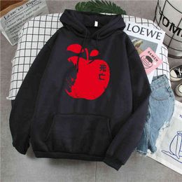 Death Note Anime Print Hoodies Man Casual Loose Sweatshirt Winter Fleece Clothes Fashion Male Japan Comics Harajuku Streetwear H1227