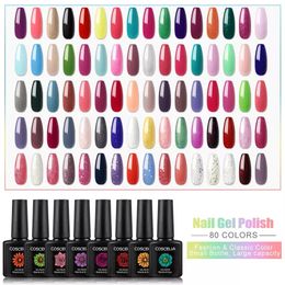 gel soak off kit UK - Nail Art Kits 80pc Set 10ml COLORS Gel Polish Kit UV LED Set For Manicure Long Lasting Soak Off Varnish