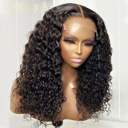 Peruvian 13x6 Transparent Lace Frontal Human Hair Wigs With Baby Hair Remy Natural Hairline 360 Frotnal Kinky Curly T Part Wig