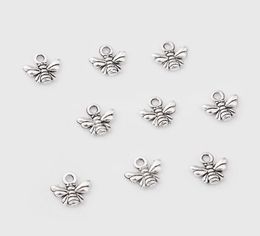 200Pcs alloy Bee Antique silver Charms Pendant For necklace Jewellery Making findings Craft 11x10mm