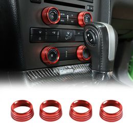 Red Car Air Conditioning Switch Button Ring Trim Cover For Ford Mustang 2011-2014 Auto Interior Accessories