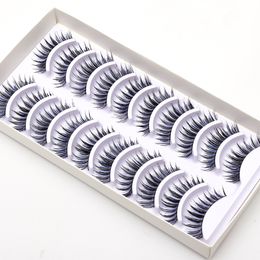 10 Pairs of False Eyelashes Natural Black Blue Eye Lashes