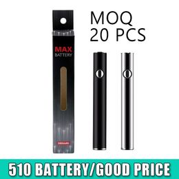 Amigo 380mAh Max Preheat Battery Variable Voltage Bottom Charge with USB 510 Vape Pen Battery With Packaging for Oil Cart Amigo Cartridge