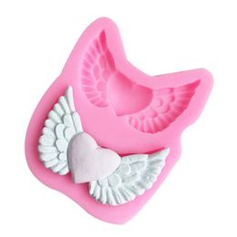 Wing Heart Silicone Mold Wedding Cake Cupcake Topper Fondant Molds Candy Clay Chocolate Gumpaste Moulds Decorating Tools
