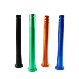 Newest Colourful Aluminium Alloy Removable Smoking Bong Philtre Porous Down Stem Portable Bowl Container Hookah 14MM Female 18MM Male Waterpipe Holder DHL Free