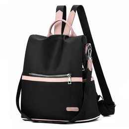 Backpack Women Black Waterproof Nylon School Bags For Teenage Girls High Quality Fashion Travel Tote 2021 Casual Oxford M374