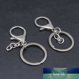 Polished Swivel Clasp with Keyring Chain Flat Split Ring DIY Keychain Supplies