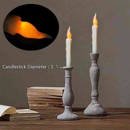 6/12pcs Electric Flameless Long LED Candle Lights Amber For Wedding Party Church Decoration Height Candlestick Candle Lamp