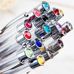 Writing Gift DIY Empty Tube Metal Ballpoint Pens Self-filling Floating Glitter Dried Flower Crystal Ballpoint Pens 27 Colour