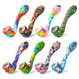 Silicone Smoking Pipe Silicone Hand Pipe Silicone Oil Rigs Glass Bongs factory price free shipping