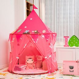 Children Princess Castle Play Tent Kids Game Tent House Portable Playtent Toys for Baby Indoor Outdoor Play House Toys Pink Tent LJ200923