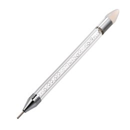 Dual-ended Nail Dotting Pen Rhinestone Picker Pens Silicone Head Picker Gems Crystals Studs Art Tools DIY Manicure