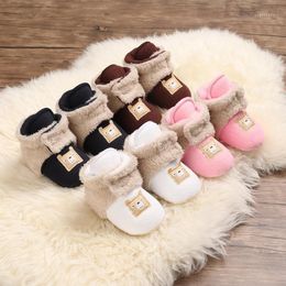 Baby warm Shoes 2020 Autumn and winter children's shoes 0-1 year old soft-soled cotton shoes for boys and girls plus cashmere snow boots1
