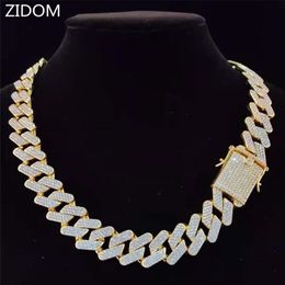 Men Hip Hop Chain Necklace 20mm heavy Rhombus Cuban Chains Iced Out Bling Necklace fashion Jewellery For Gift 220212