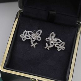 Fashion Sweetness S925 Silver Butterfly Necklace Women Elegant Temperament Moissanite Shining Popular Brand Jewelry Luxurious 4253