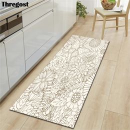 Geometric Printed Non Slip Door Mat Kitchen Mats Microfiber Long Bathroom Rug Welcome Doormat Kitchen Rugs Washable Room Mat Y200527