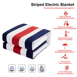 Blankets Heated Blanket 220 V 2 Body 150*180cm Double Control Electric Blanket Small Printed Manta Electrica Bed Warmer Pad 201111