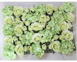 green -10pcs/lot Artificial silk rose flower wall wedding background decoration or road lead market TONGFENG