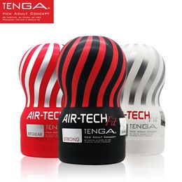 Tenga Japan Original Male Masturbator Cup Air Tech FIT Reusable Real Vagina Sexy Pocket Pussy Massage Cup Toys Products for Men 201216