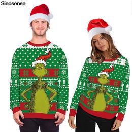 Ugly Christmas Sweater Men Women 3D Printed Funny Ugly Christmas Sweatshirts For Xmas Party Pullover Sweaters Jumpers Tops 201105