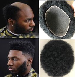 Afro hairpieces Toupee for Basketbass Players and Basketball Fans Brazilian Virgin Human Hair Afro Kinky Curl Men Wig Free Shippinng