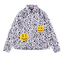 Mens Zip Jacket Heavy Embroidery Printed Jackets Men Fashion High Quality Shirt Wool Jersey Spotted Leopard Zip-up Coats