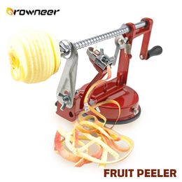 3 In 1 Fruit Peeler Stainless Steel Core Slice Cutter Red Apple Gadgets Adjustable Blades Tightly Suction Base Kitchen Tool 201123