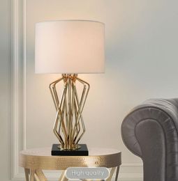 Postmodern living room golden decorative table lamp Nordic originality simple personality dining room study room bedroom lamp