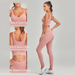 LU LU LEMONS Wist High Yoga Set Leggings Sports Clothing Tight Pant's Suit Bras Gym Workout Clothes Fiess 006