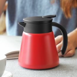 Thermos Coffee Pot Kettle with handle Thermal Pitcher Stainless Steel Insulation Pot Vacuum Coffee Pot Flasks Tea Water Jug LJ201221