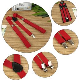 42 Colours Adult women and Mens suspenders X-Back 1" Wide Adjustable Solid Straight Clip Suspenders For Trousers accessories Wholesale