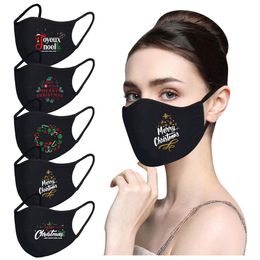 igh quality DHL3-7 days to Christmas adult calico mask anti-fog washable cotton color cartoon party fashion design pure black dust