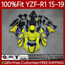 OEM Bodywork For YAMAHA YZF-R1 YZF1000 YZF R 1 1000CC YZFR1 15 16 17 18 19 Fairings 104No.4 YZF R1 1000 C 2015 2016 2017 2018 2019 YZF-1000 15-19 Injection Body yellow stock