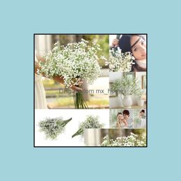 Artificial Fake Babys Breath Gypsophila Silk Flowers Bouquet Home Wedding Party Decorations Decor C626 Drop Delivery 2021 Decorative Wreat