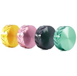 Colourful Tyre Shape Portable Aluminium Alloy Dry Herb Tobacco Grind Spice Miller Grinder Crusher Grinding Chopped Hand Muller Smoking Tool