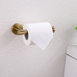 304 Stainless Steel Roll Paper Holder Wall Mounted Gold Toilet Paper Holder Bathroom Hardaware Set Brushed Tissue Paper Shelf Y200407